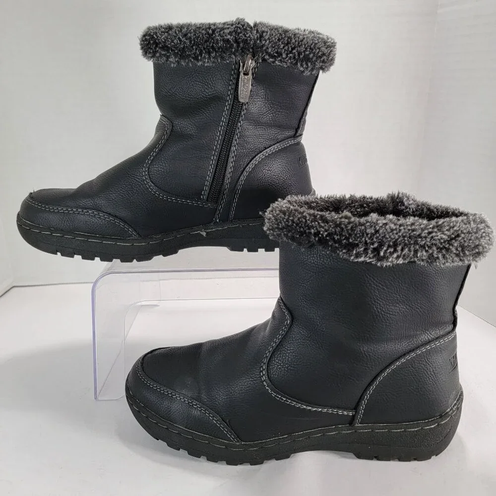 Khombu‎ Addison Womens 6 Black Memory Foam Water Repellent Winter Vegan Boots